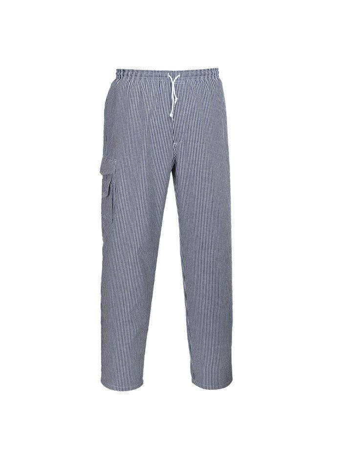 Chef's Chester Trousers, L, R, Blue Check