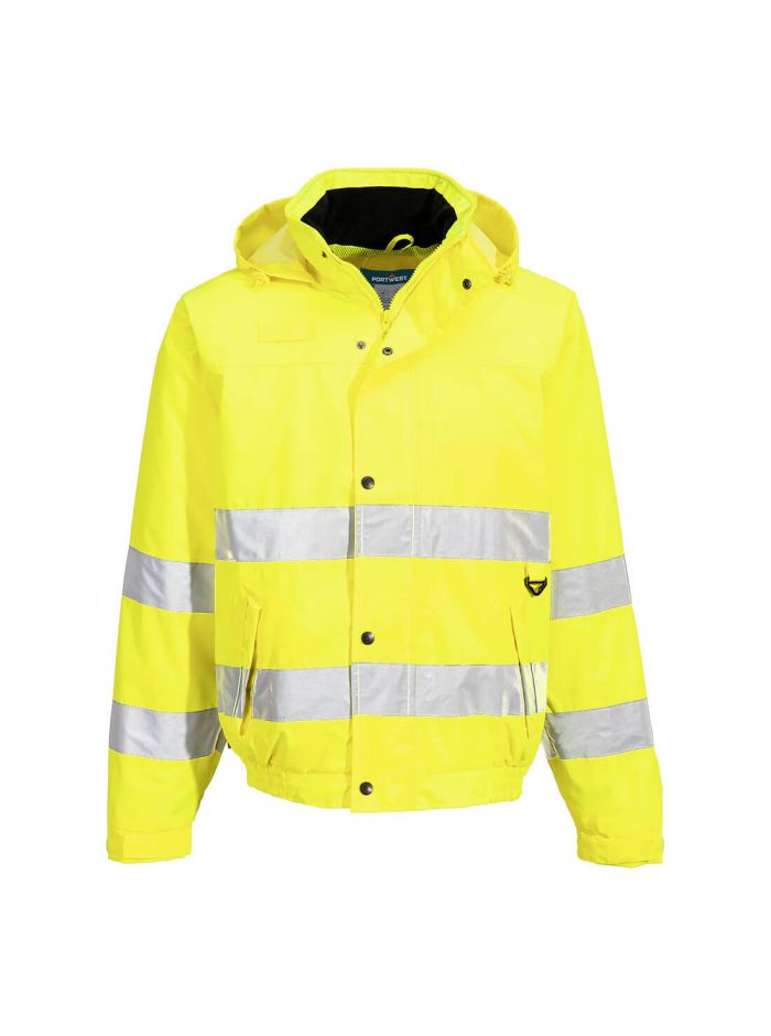 Hi-Vis Rain Lite Bomber Jacket , L, R, Yellow