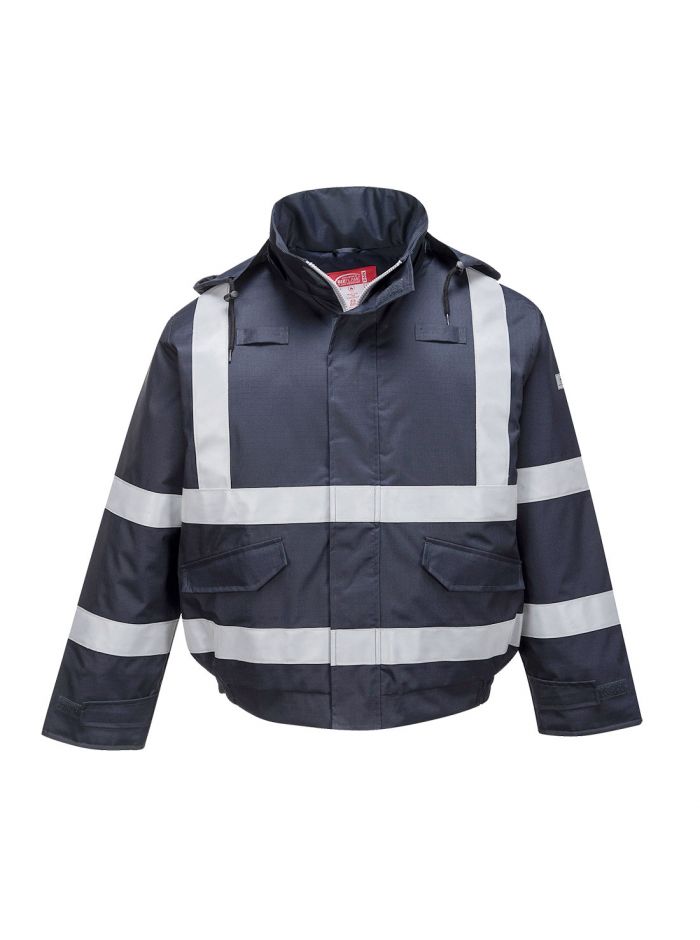 Bizflame Rain FR Winter Bomber Jacket, 4XL, R, Navy