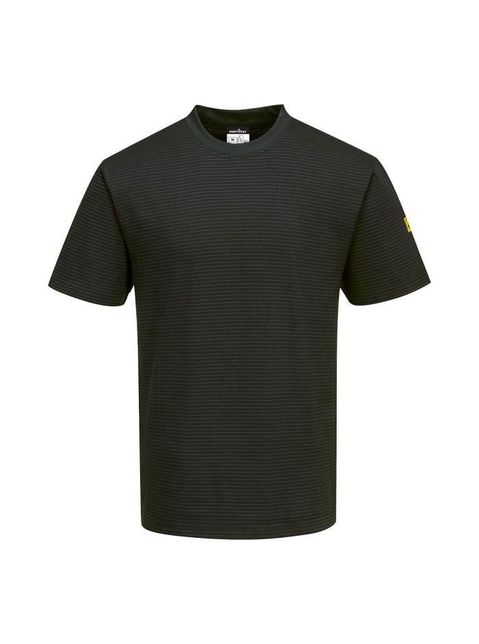Anti-Static ESD T-Shirt S/S, 4XL, R, Black