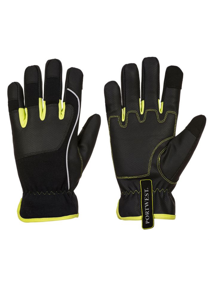 PW3 Mechanic 540 PU Reinforced Palm Glove, L, Y, Black/Yellow