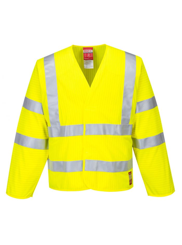 Bizflame Hi-Vis FR Long Sleeve Vest, L/XL, R, Yellow