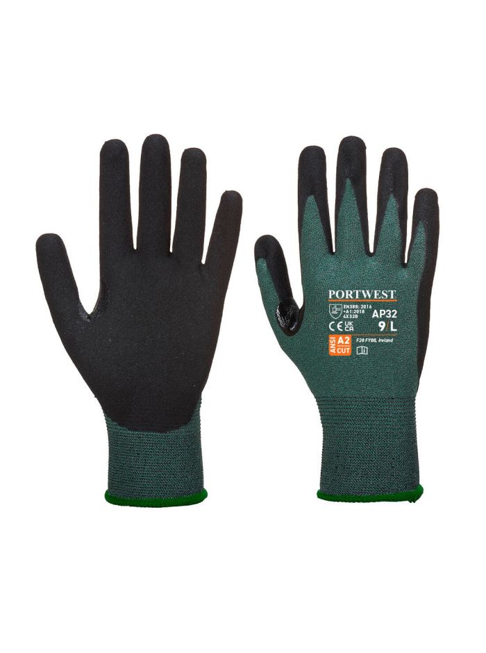 Cut B18 Dexti Pro Nitrile Glove, L, R, Black/Grey