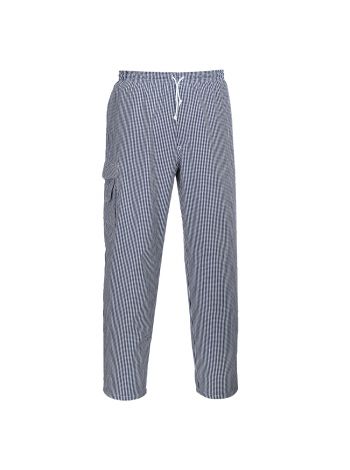 Chef's Chester Trousers, L, R, Blue Check