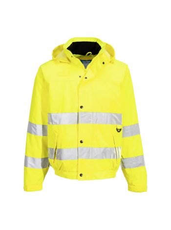 Hi-Vis Rain Lite Bomber Jacket , L, R, Yellow