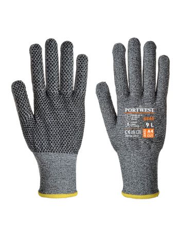 Cut D13 PVC Dot Glove, L, R, Grey