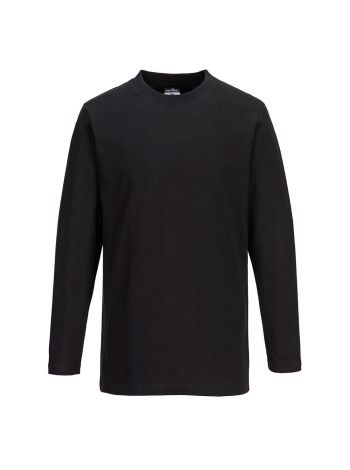 Cotton T-Shirt L/S, L, R, Black