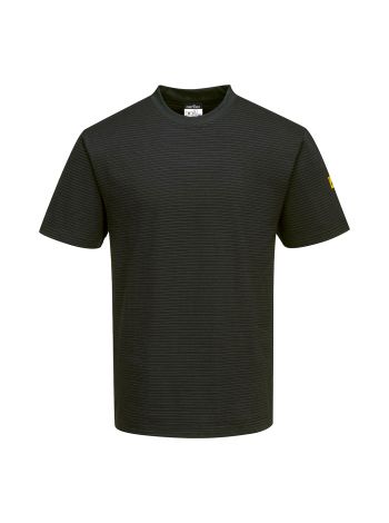 Anti-Static ESD T-Shirt S/S, 4XL, R, Black