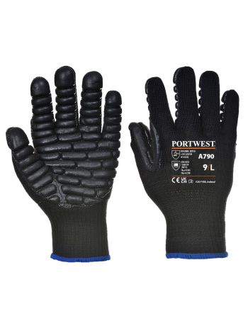 Anti-Vibration 10 Rubber Chloroprene Glove, L, R, Black