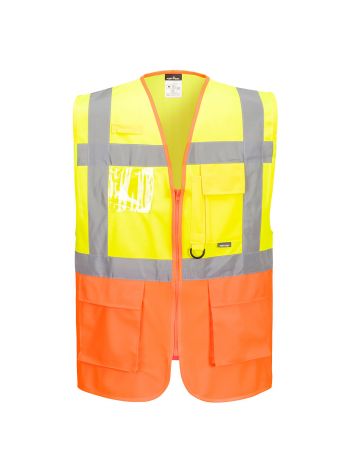 Prague Hi-Vis Executive Vest , L, R, Yellow/Orange