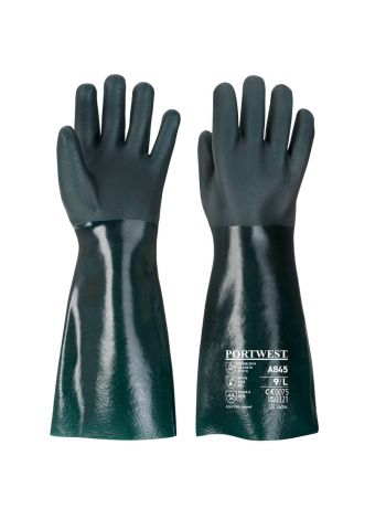 Chem 450 PVC Double Dipped Gauntlet, XL, R, Green