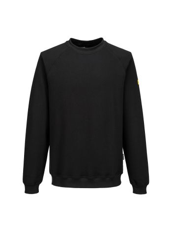 Anti-Static ESD Sweatshirt, 4XL, R, Black