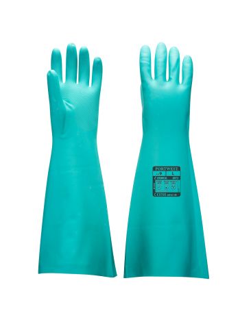 Chem 480 Nitrile Extended Gauntlet, L, R, Green