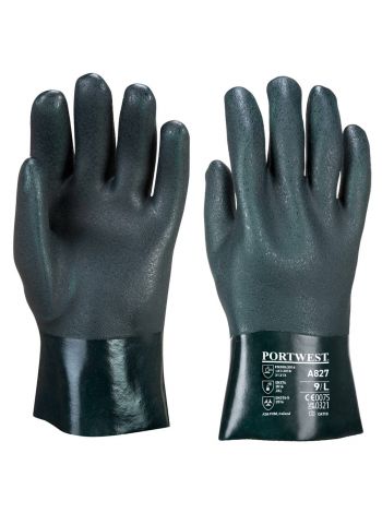 Chem 270 PVC Double Dipped Gauntlet, XL, R, Green
