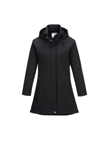 Carla Women's Hooded Softshell Jacket (3L), L, R, Black