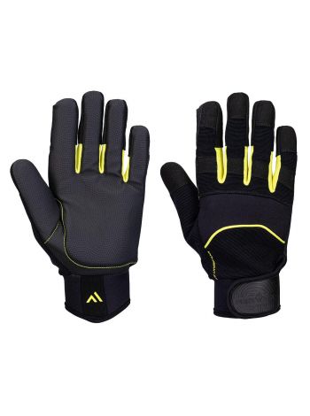  Anti-Vibration B600 PU Mechanical Glove, L, R, Black